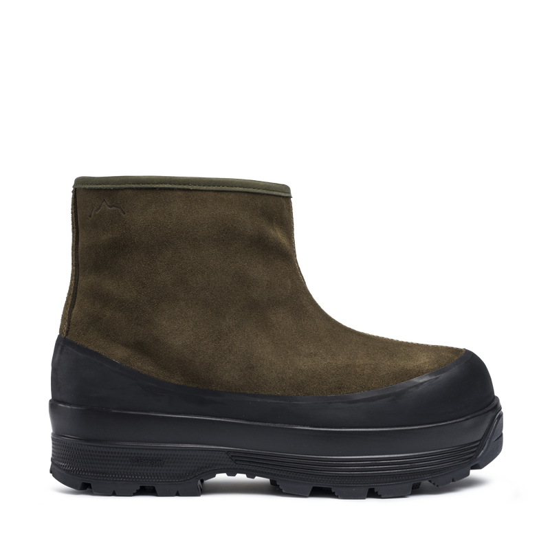 Badia Shearling Capers Green Suede W