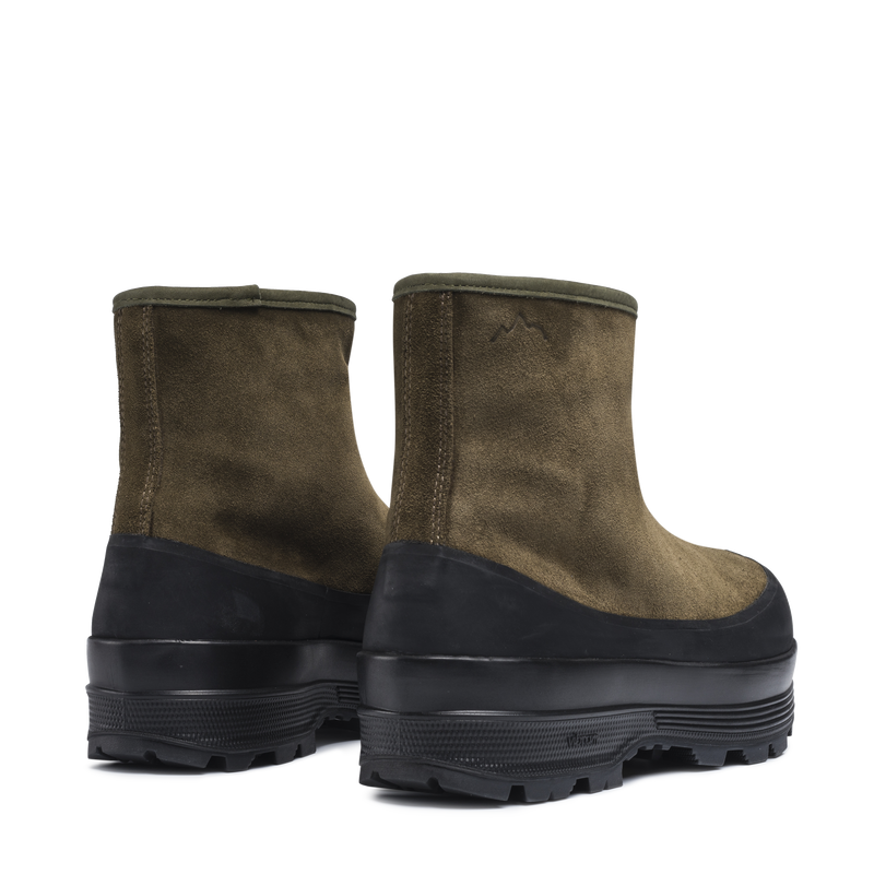 Badia Shearling Capers Green Suede W