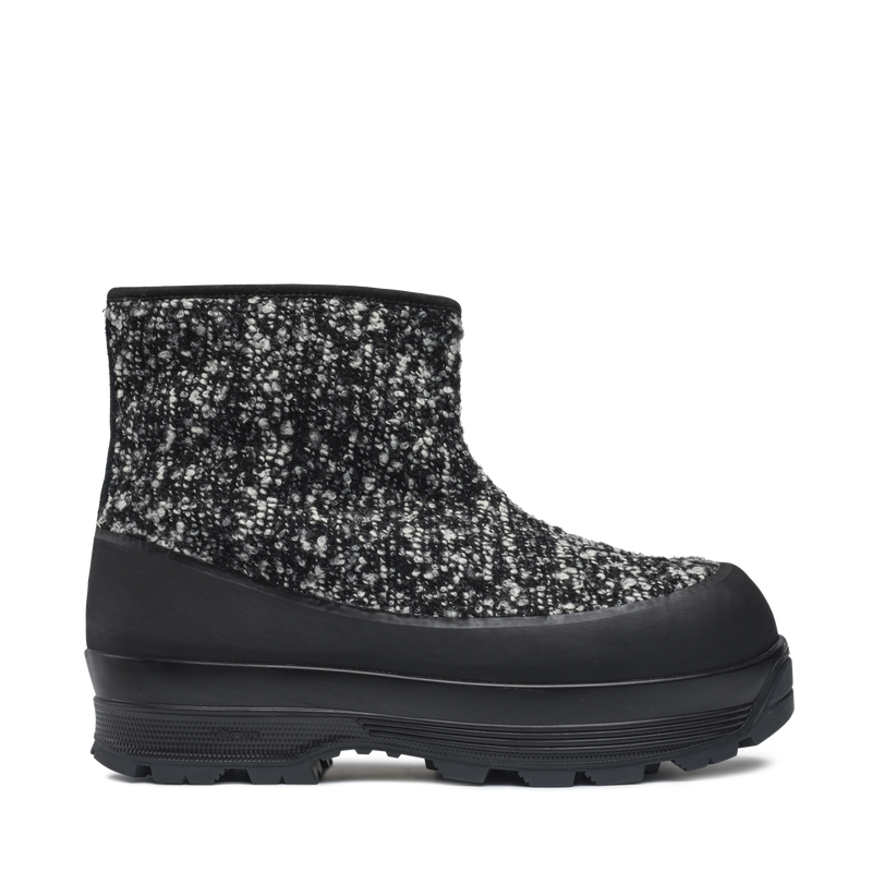 Badia Shearling Black/White Tweed W