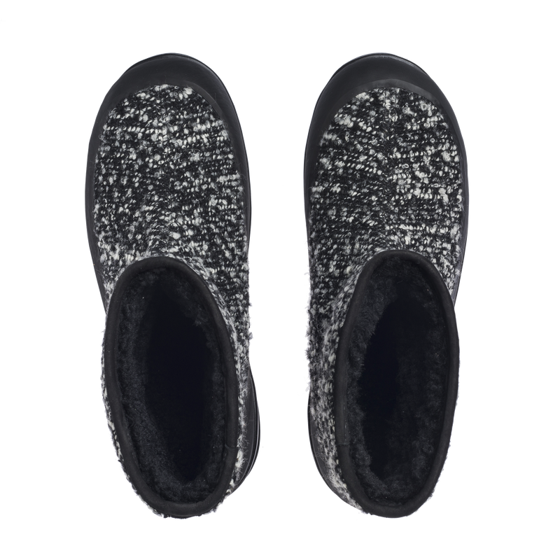 Badia Shearling Black/White Tweed W