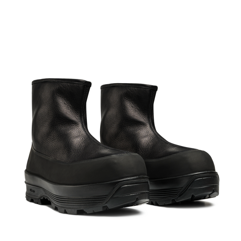 Badia Shearling Black Leather M