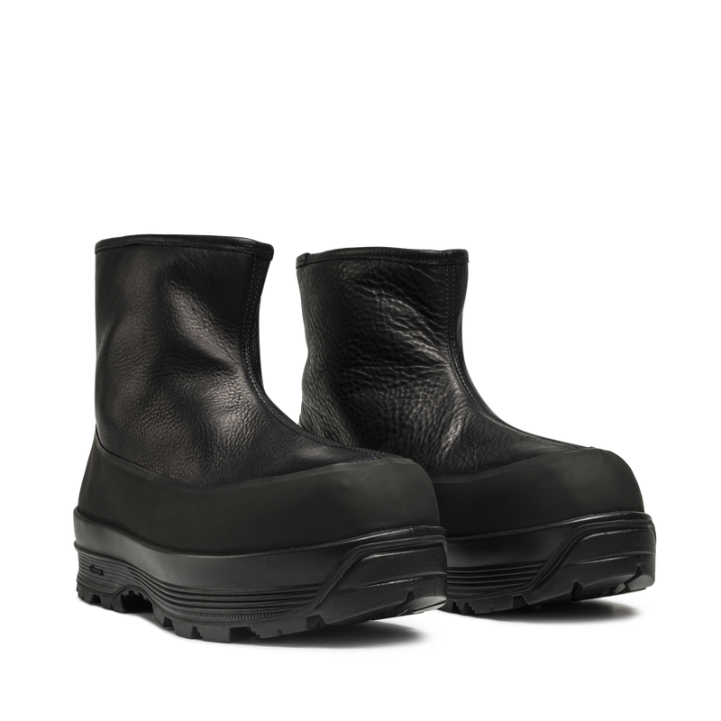 Badia Shearling Black Leather M