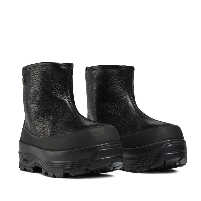 Badia Shearling Black Leather W