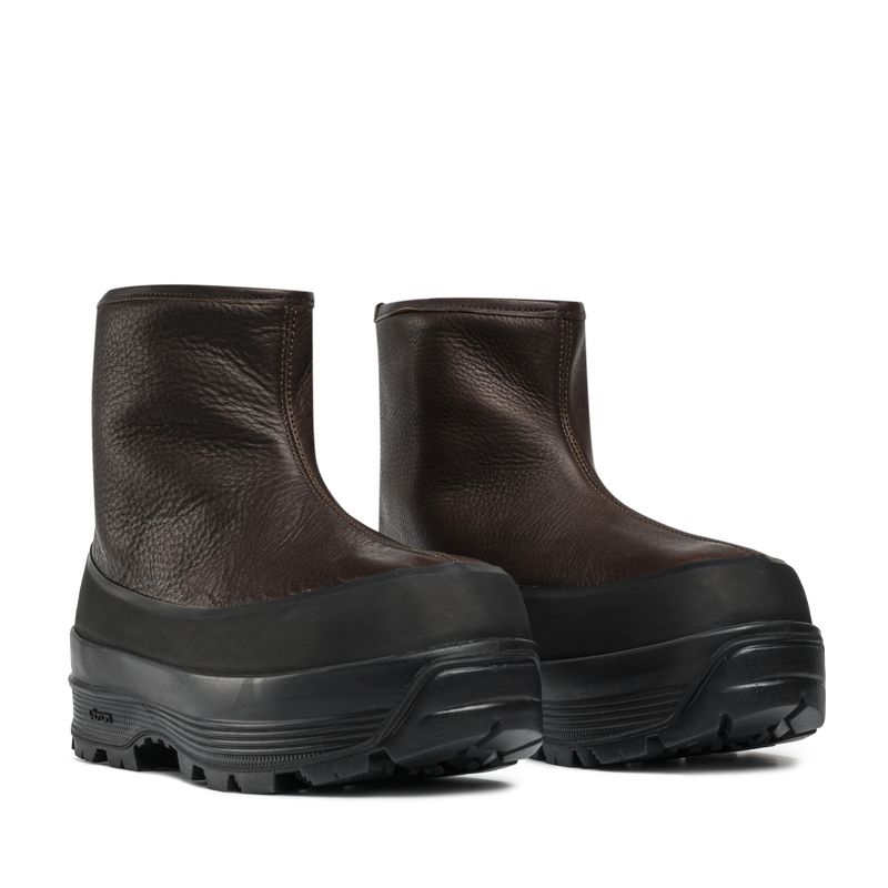 Badia Shearling Dark Brown Leather W