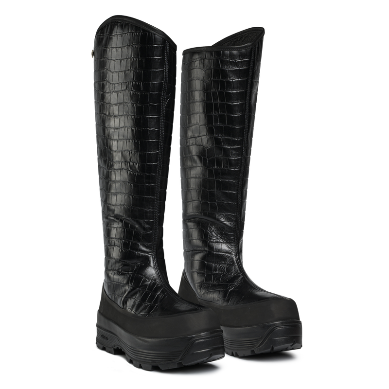 Badia Cavaliere Shearling Black Croc W