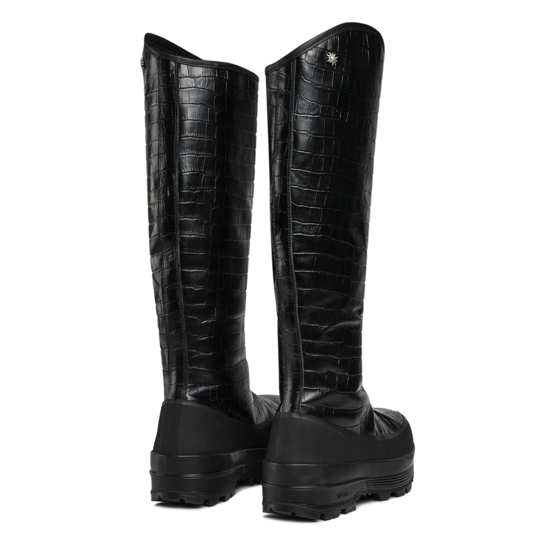 Badia Cavaliere Shearling Black Croc W